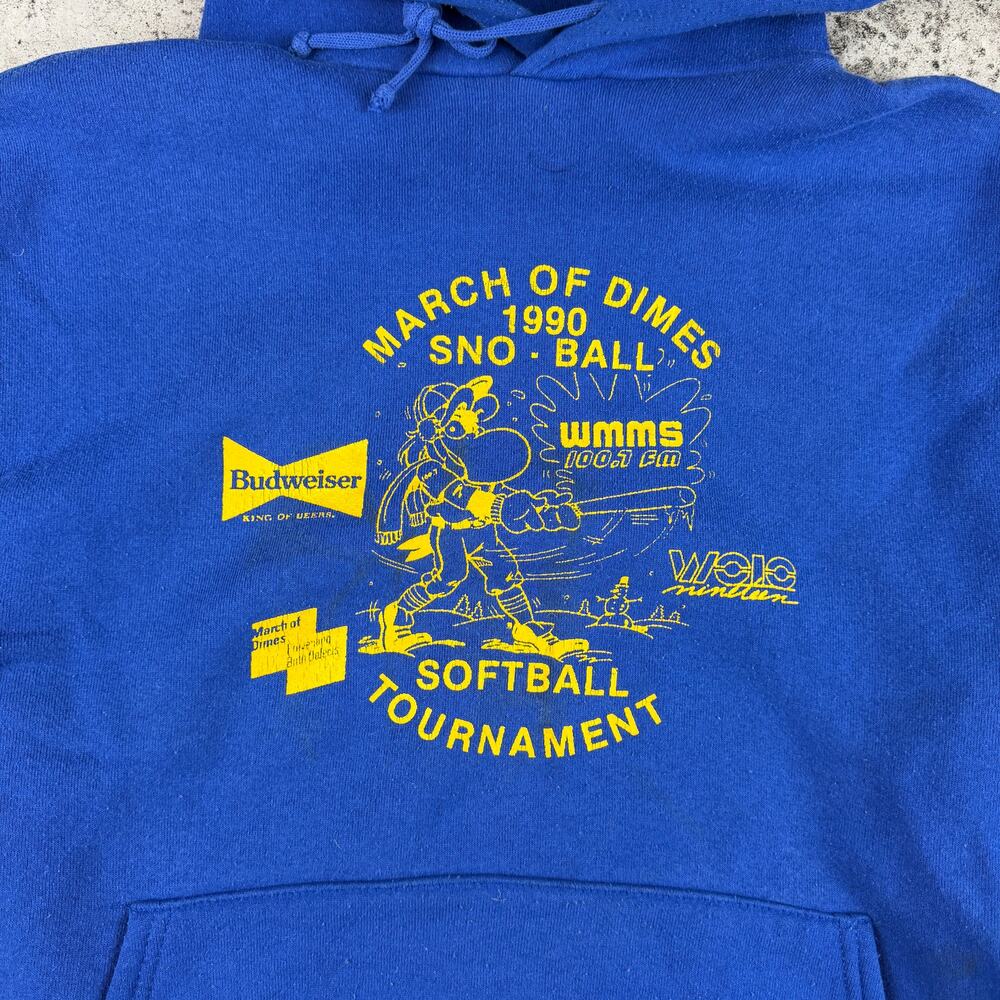 Vintage WMMS The Buzzard 100.7 Hoodie Size Medium 21x24